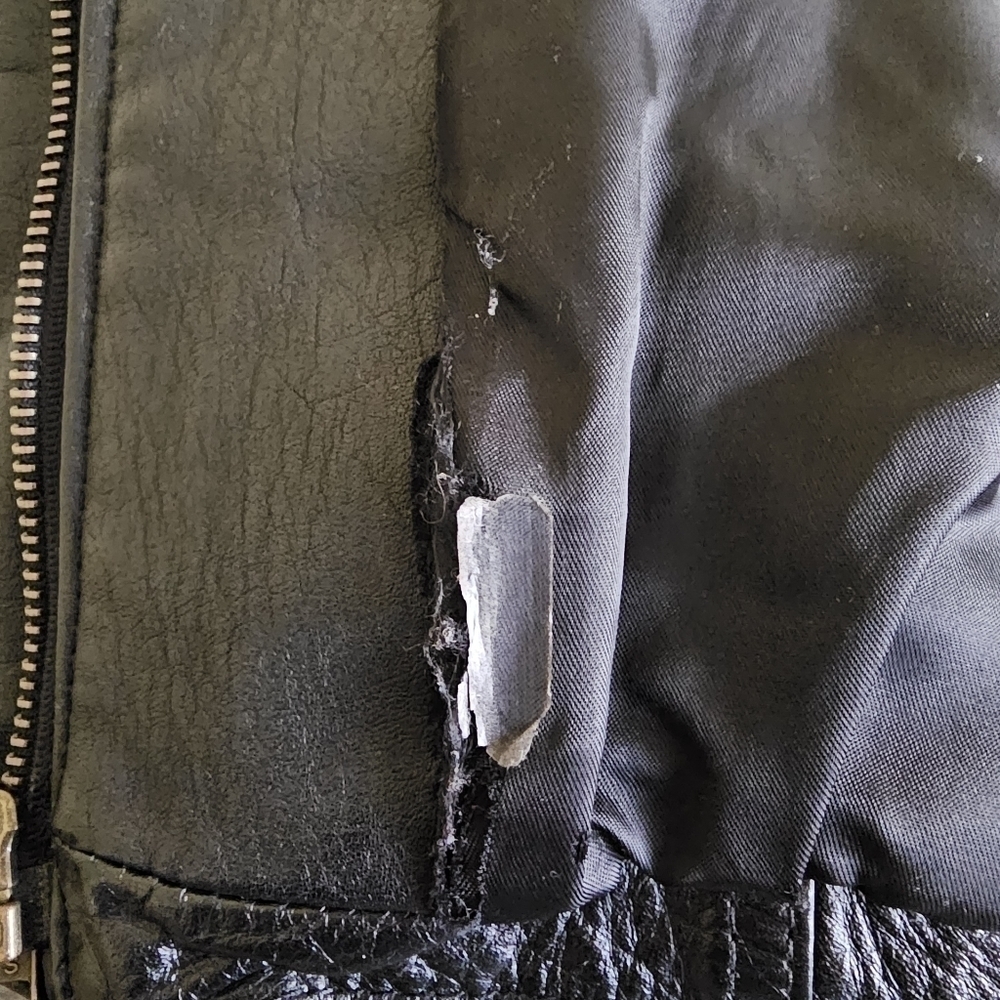 Nordstrom BP. Women's Black Leather Moto Jacket Coat Size Medium - Picture 10 of 14